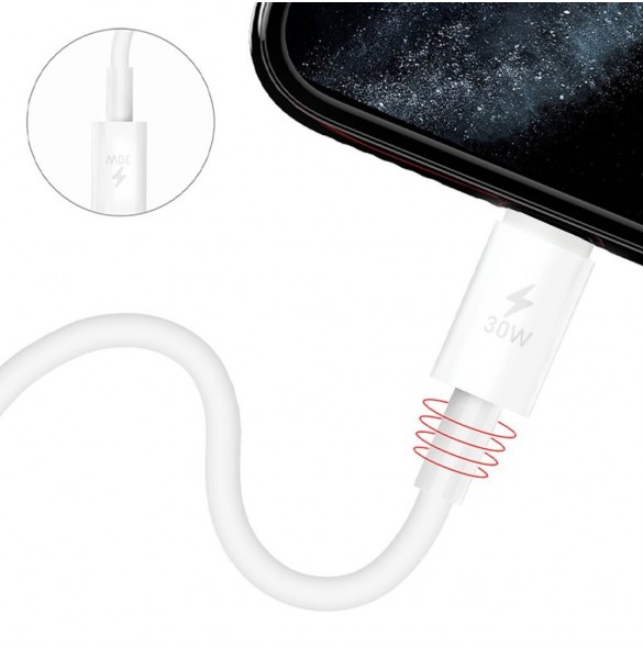 USB C kabel - Lightning 30W PD 1m Dudao - vit