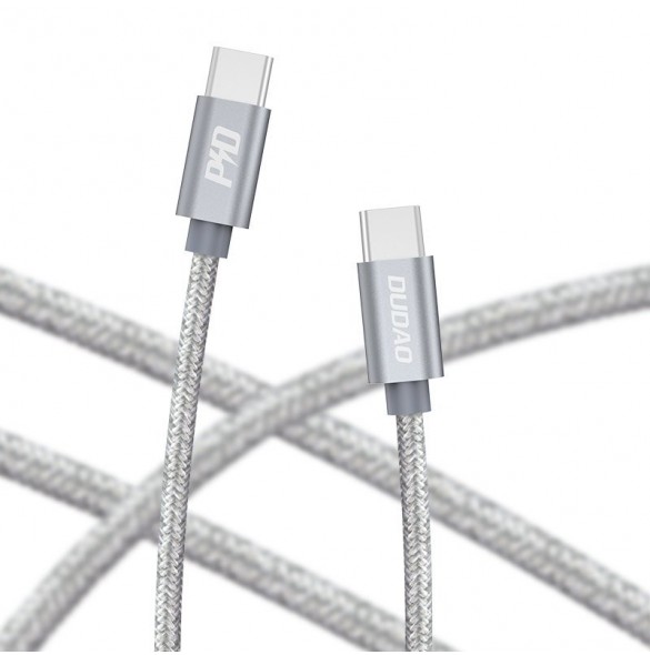 Dudao-kabel USB Typ C - USB Typ C 5 A 45 W 1 m Strömförsörjning Snabbladdning grå (L5ProC)