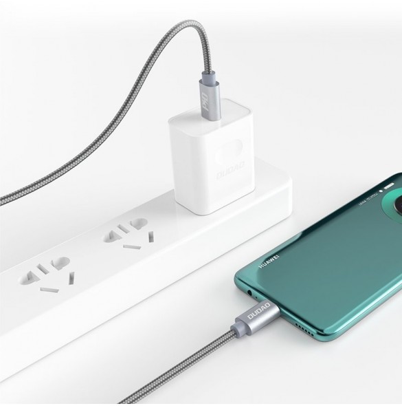 Dudao-kabel USB Typ C - USB Typ C 5 A 45 W 1 m Strömförsörjning Snabbladdning grå (L5ProC)