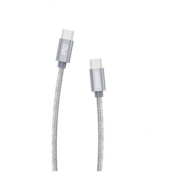 Dudao-kabel USB Typ C - USB Typ C 5 A 45 W 1 m Strömförsörjning Snabbladdning grå (L5ProC)