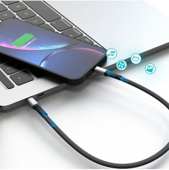 Dudao L10P-kabel USB Typ C - Lightning PD20W 0,23m svart (L10P)