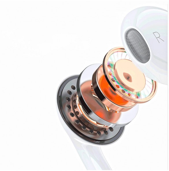 Dudao X14PROL-W1 in-ear hörlurar med Lightning-kontakt vit (X14PROL-W1)