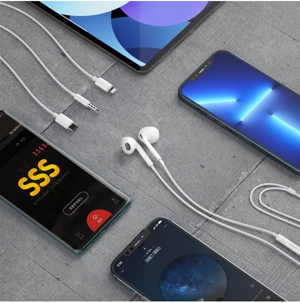 Dudao X14PROL-W1 in-ear hörlurar med Lightning-kontakt vit (X14PROL-W1)