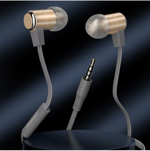 Dudao in-ear hörlurar headset med fjärrkontroll och mikrofon 3,5 mm minijack guld (X13S)
