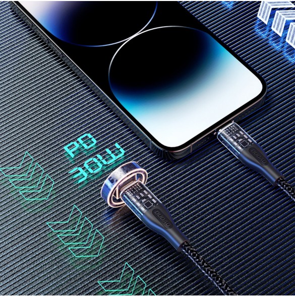 Snabbladdningskabel 30W 1m USB-C - Lightning Dudao L22 - grå