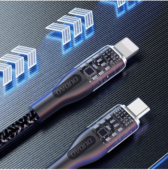 Snabbladdningskabel 30W 1m USB-C - Lightning Dudao L22 - grå