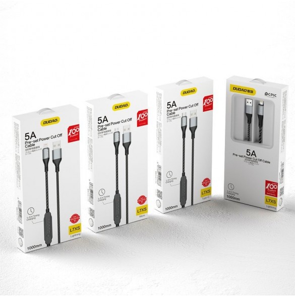 Dudao USB-kabel - micro USB 5 A 1 m timer timer 1 - 5 timmar svart (L7xsM)