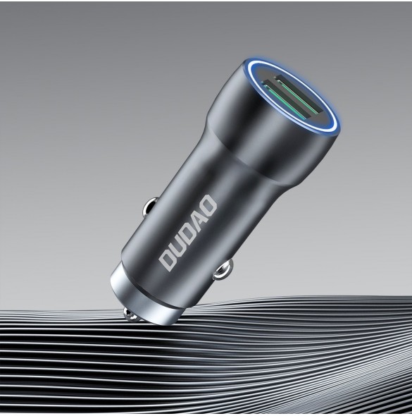 Dudao snabb billaddare 2 x USB 3A 18W grå (R4+)
