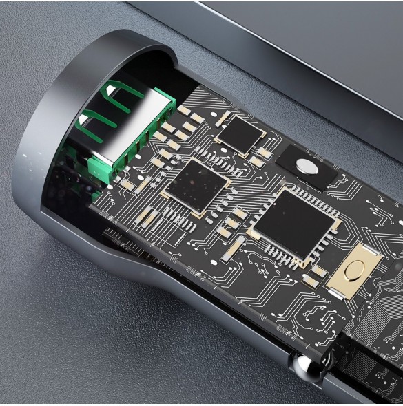Dudao snabb billaddare 2 x USB 3A 18W grå (R4+)