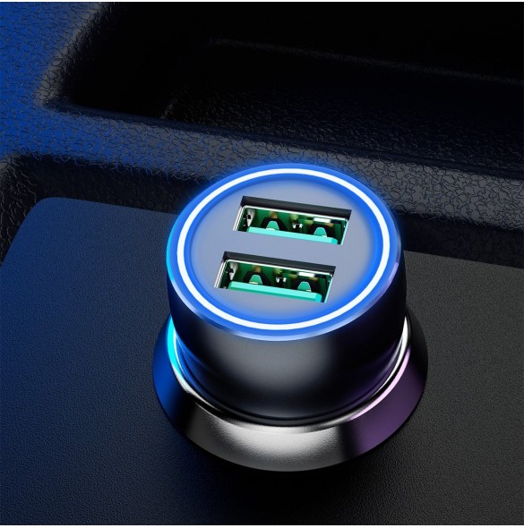 Dudao snabb billaddare 2 x USB 3A 18W grå (R4+)