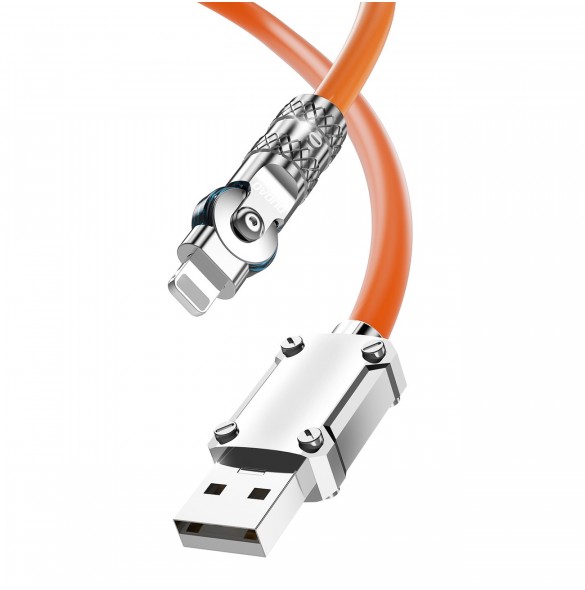 Vinklad kabel USB-A - Lightning 30W 1m rotation 180° Dudao - orange