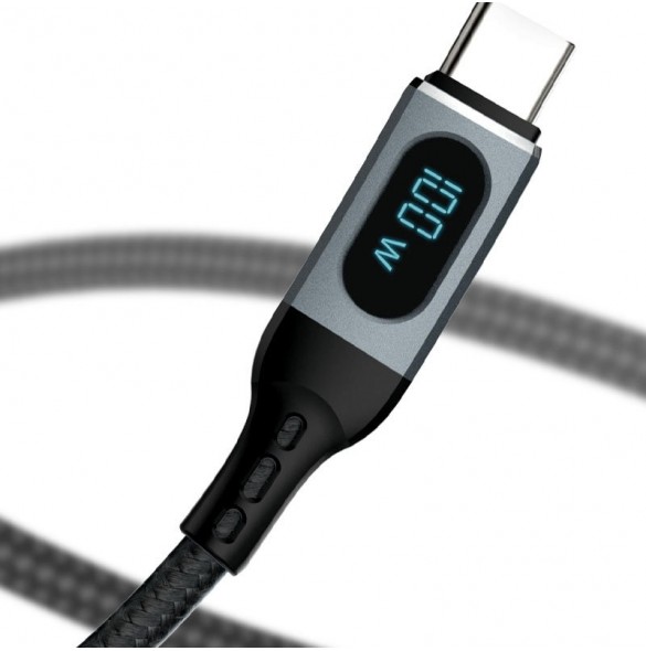 Dudao kabel USB Typ C - USB Typ C snabbladdning PD 100W 1m svart (L7MaxC)