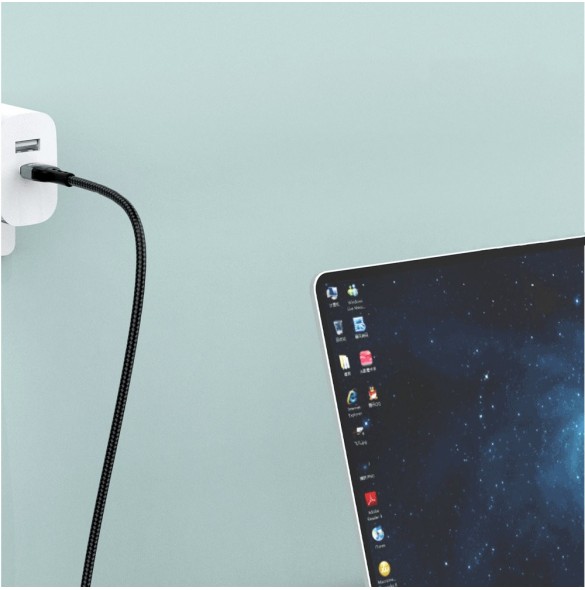 Dudao USB Type C - Lightning-kabel snabbladdning PD 20W 1m svart (L7MaxL)