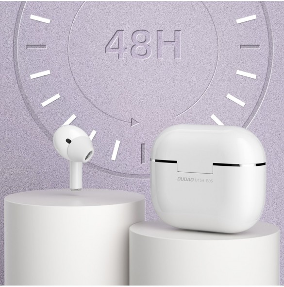 Dudao TWS Bluetooth 5.1 trådlösa hörlurar vita (U15H)