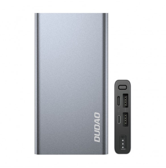 Dudao metall powerbank med LED-indikator 10000mAh silver (K5Pro)