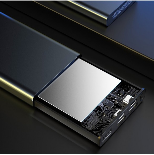 Dudao metall powerbank med LED-indikator 10000mAh silver (K5Pro)