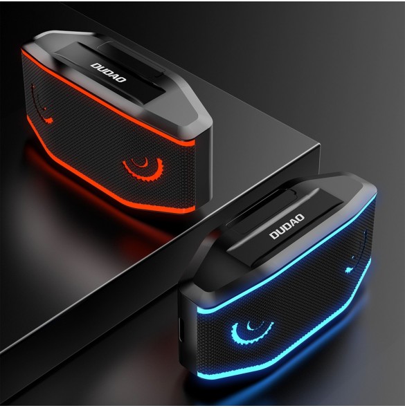 Dudao vattentät IP7 trådlös Bluetooth 5.0 RGB 5W 1200mAh högtalare Svart (Y10XS-svart)