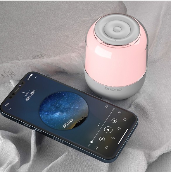 Dudao trådlös Bluetooth 5.0 RGB-högtalare 5W 1200mAh vit (Y11S-vit)