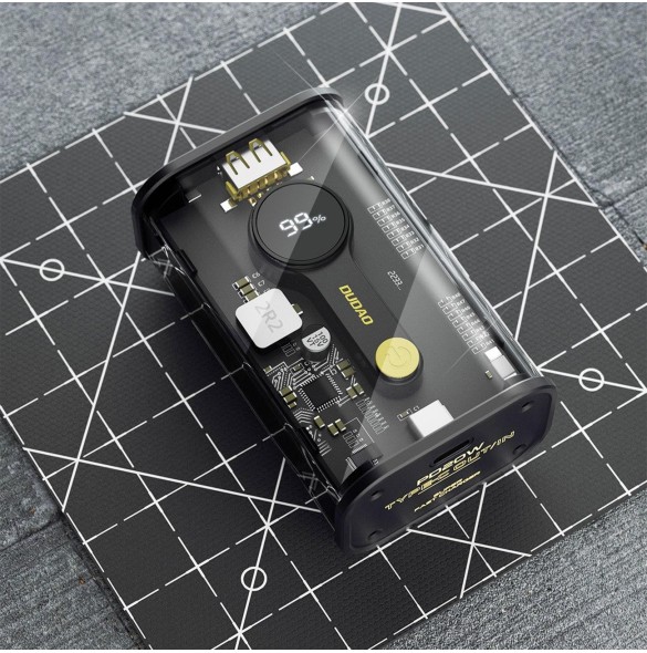 Dudao powerbank 10000mAh 1xUSB-C / 1xUSB-A 22,5W PD svart (K16)