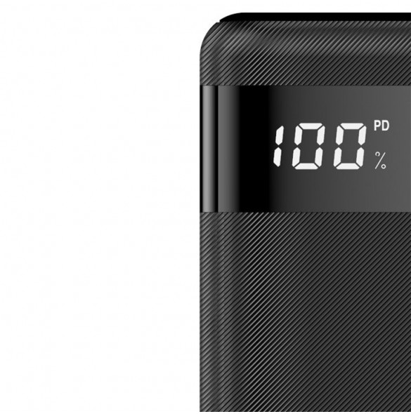 Dudao powerbank 20000 mAh 2x USB / USB Typ C / micro USB 2 A med LED-skärm svart (K9Pro-06)