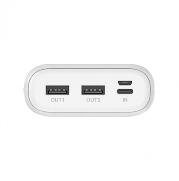 Dudao powerbank 20000 mAh 2x USB / USB Typ C / micro USB 2 A med LED-skärm vit (K9Pro-05)