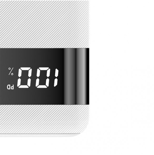 Dudao powerbank 20000 mAh 2x USB / USB Typ C / micro USB 2 A med LED-skärm vit (K9Pro-05)