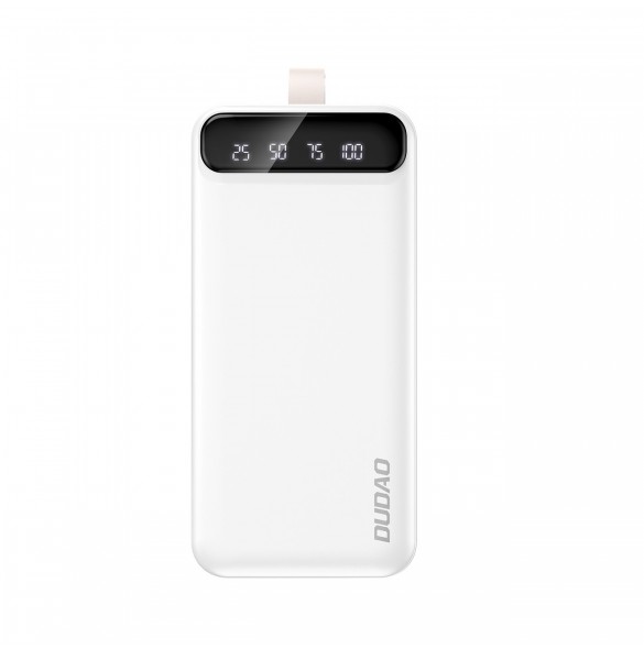 Dudao powerbank 30000 mAh 2x USB / USB-C med LED-ljus vit (K8s+ vit)