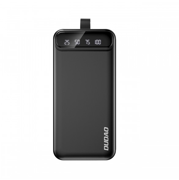 Dudao powerbank 30000 mAh 2x USB / USB-C med LED-lampa 10W svart (K8s+ svart)