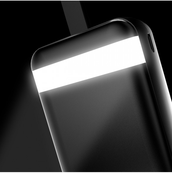 Dudao powerbank 30000 mAh 2x USB / USB-C med LED-lampa 10W svart (K8s+ svart)