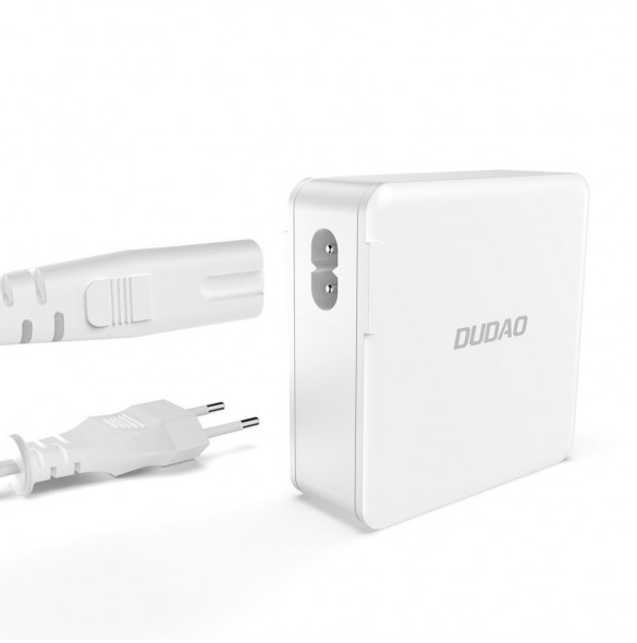 GaN 100W 2 x USB-C / 2 x USB snabbladdare Dudao A100EU - vit
