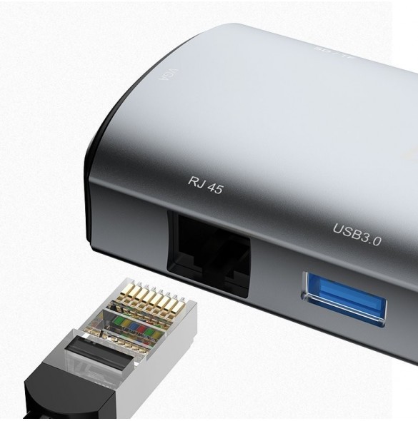 Dudao 11in1 multifunktionell HUB USB Typ C - USB Typ C PD 60 W / HDMI / 3,5 mm minijack / 1x USB 2.0 / SD-kortläsare micro S