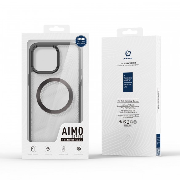 Pansarfodral till iPhone 15 Pro Max med MagSafe Dux Ducis Aimo Mag - svart