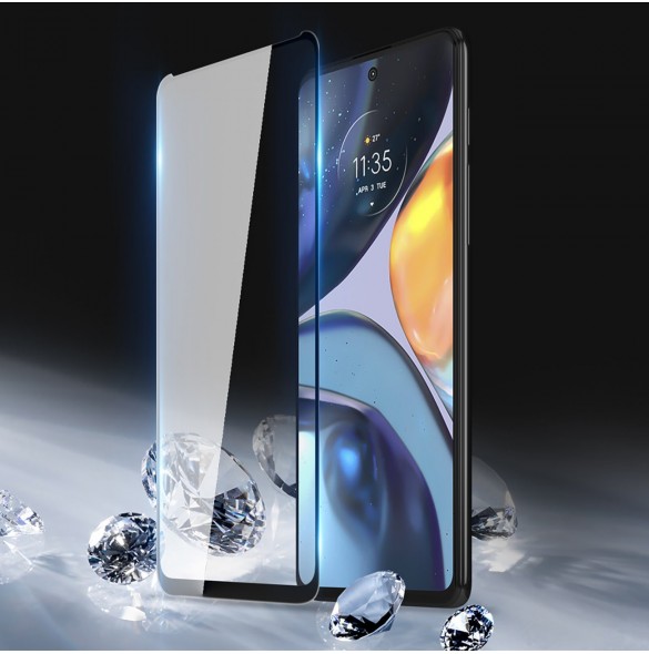 Dux Ducis 10D härdat glas 9H helskärmshärdat glas med ram Motorola Moto G22 svart (väskvänlig)