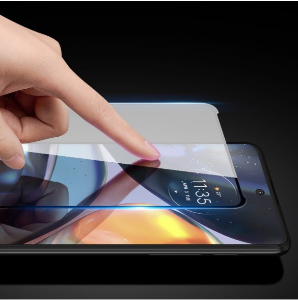 Dux Ducis 10D härdat glas 9H helskärmshärdat glas med ram Motorola Moto G22 svart (väskvänlig)