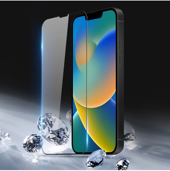 Dux Ducis 10D härdat glas helskärm 9H härdat glas med ram för iPhone 14 Plus svart (fodralvänlig)