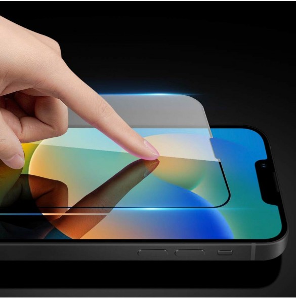 Dux Ducis 10D härdat glas helskärm 9H härdat glas med ram för iPhone 14 Plus svart (fodralvänlig)