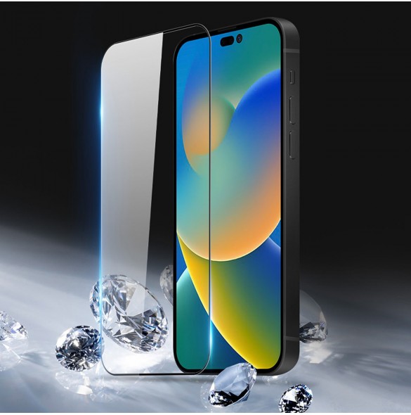 Dux Ducis 10D Tough Screen Protector i härdat glas täckt med ram för iPhone 14 Pro Max svart (väskvänlig)
