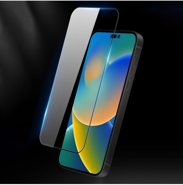 Dux Ducis 10D Tough Screen Protector i härdat glas täckt med ram för iPhone 14 Pro Max svart (väskvänlig)