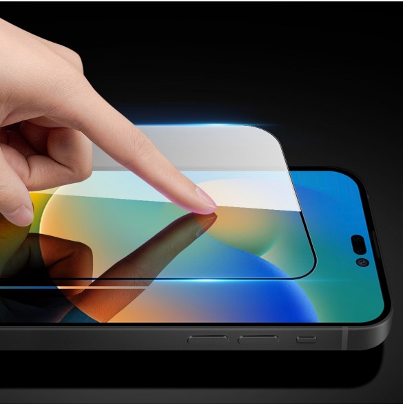 Dux Ducis 10D Tough Screen Protector i härdat glas täckt med ram för iPhone 14 Pro Max svart (väskvänlig)