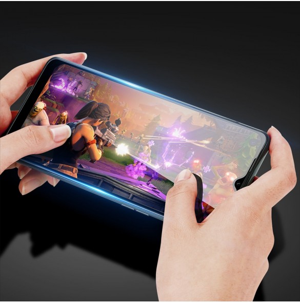 Dux Ducis 9D härdat glas 9H slitstarkt helskärmshärdat glas med Realme C31 ram svart (väskvänlig)