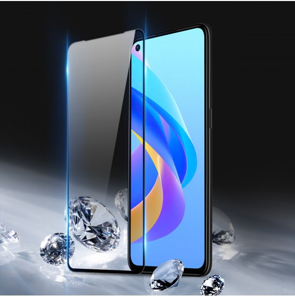 Dux Ducis 9D härdat glas 9H Helskärm Slitstarkt härdat glas med Oppo A76 / Oppo A36 / Realme 9i Ram Svart (väskvänlig)