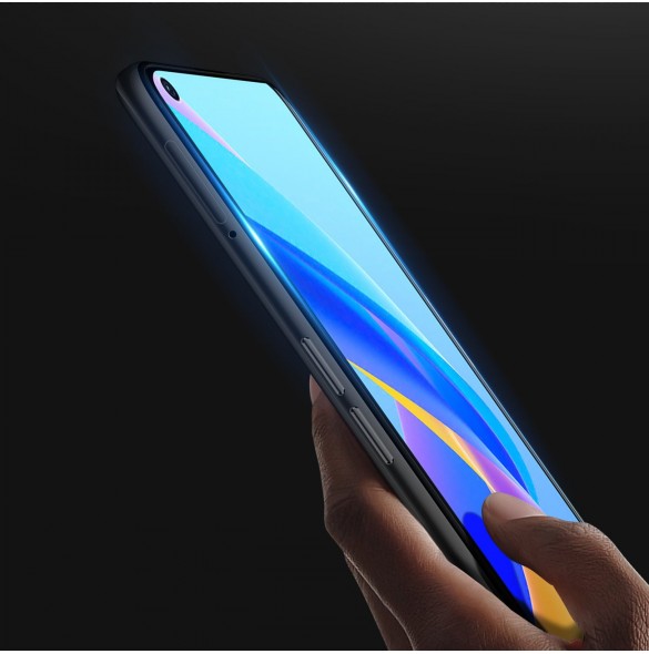 Dux Ducis 9D härdat glas 9H Helskärm Slitstarkt härdat glas med Oppo A76 / Oppo A36 / Realme 9i Ram Svart (väskvänlig)