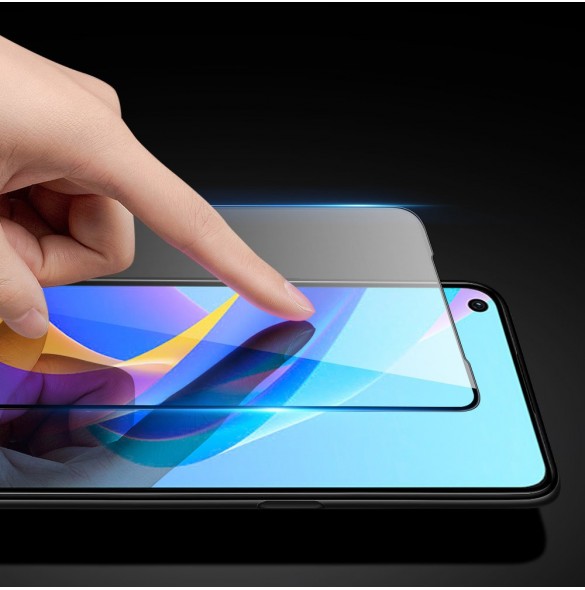 Dux Ducis 9D härdat glas 9H Helskärm Slitstarkt härdat glas med Oppo A76 / Oppo A36 / Realme 9i Ram Svart (väskvänlig)
