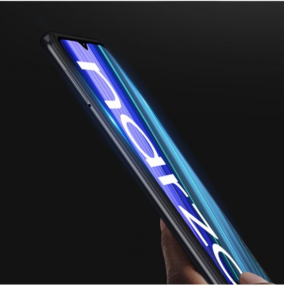Dux Ducis 9D härdat glas 9H helskärmshärdat glas med Realme Narzo 50A ram svart (väskvänlig)