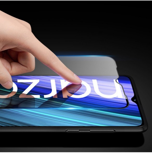 Dux Ducis 9D härdat glas 9H helskärmshärdat glas med Realme Narzo 50A ram svart (väskvänlig)