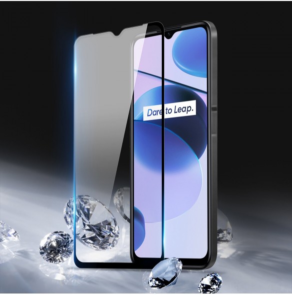 Dux Ducis 9D härdat glas helskärm 9H härdat glas med ram Realme C35 svart (väskvänlig)