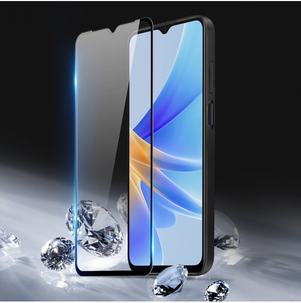 Dux Ducis 9D härdat glas Oppo A17 9H härdat glas med svart ram