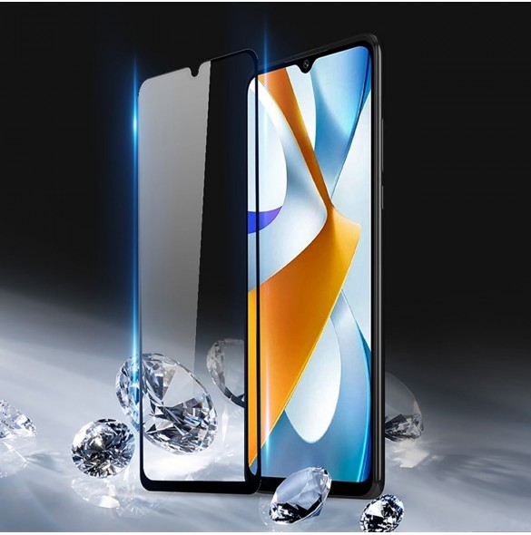 Dux Ducis 9D skärmskydd i härdat glas för Xiaomi Poco C40 9H med svart ram