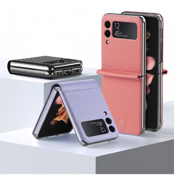 Dux Ducis Bril fodral till Samsung Galaxy Z Flip 3 skal tillverkat av ekologiskt läder svart