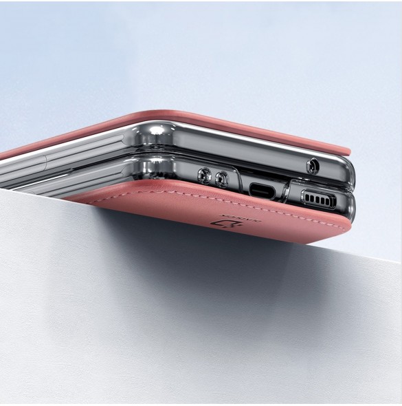 Dux Ducis Bril fodral till Samsung Galaxy Z Flip 3 skal tillverkat av ekologiskt läder svart